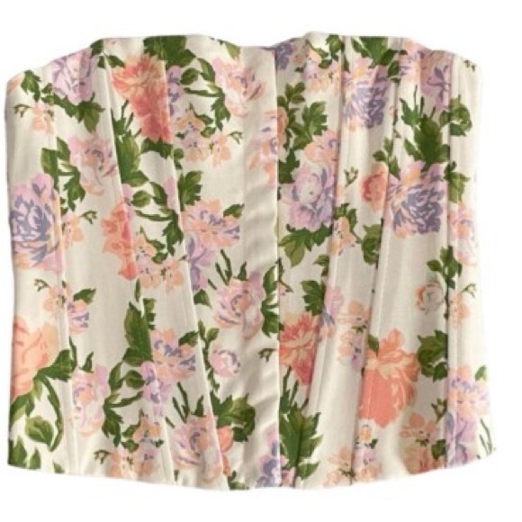 NWOT Zara Floral Corset Top - Picture 1 of 2